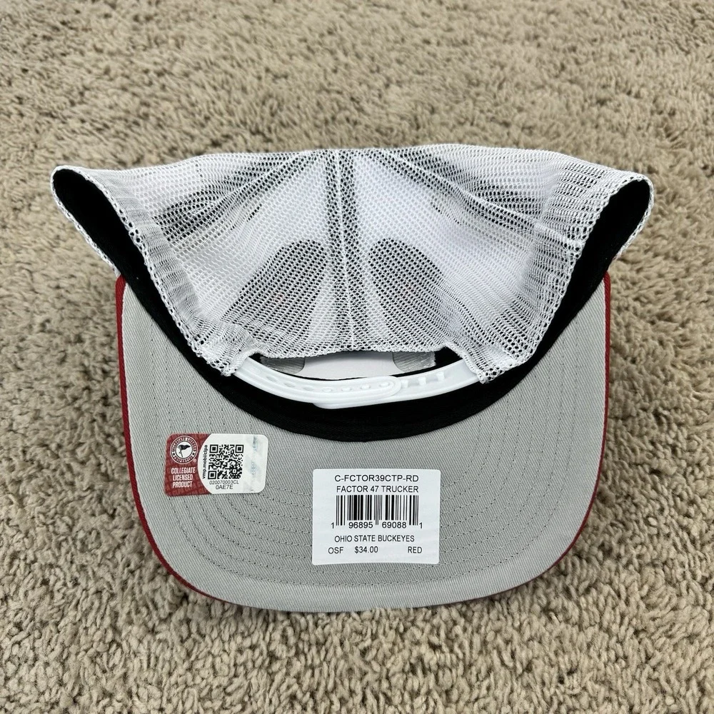 Ohio State Buckeyes‎ Hat '47 Men's Scarlet Factor Trucker Adjustable Red Cap NWT